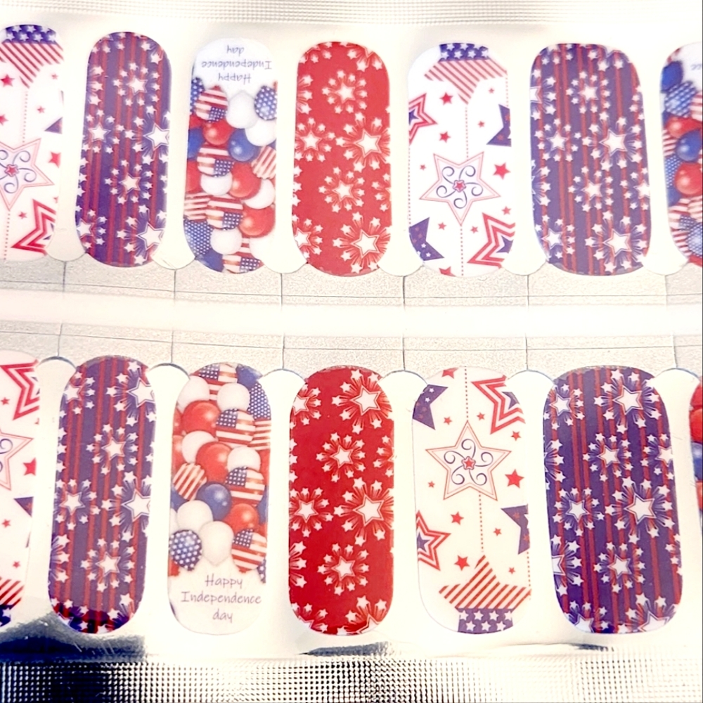 4th if July Patriotic Stars nail wraps